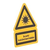 CIYODO 2 Stück Laserwarnung Aufkleber Sicherheitswarnzeichen für Industrie Labor um zu Erhöhen Unfälle zu Vermeiden