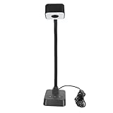 4K USB-Dokumentenkamera, 360 Grad Drehbares Objektiv, Autofokus, 3-stufiges LED-Licht, AI-Rauschunterdrückungsmikrofon, Faltbar für