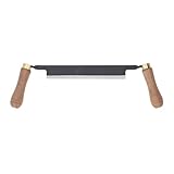 FTVOGUE 8-Zoll-Zugmesser, Holzbearbeitungsschaber aus Kohlenstoffstahl mit Doppelgriff, Effizientes Rindenentfernungswerkzeug Zum Baumschneiden und Holzformen
