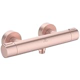 Ideal Standard Ceratherm Alu+ freiliegende Brausebatterie 292x105x72 mm, 12 l/min (3 bar), Thermostatfunktion, Wasser- & Energieeinsparung, Kernelemente aus Aluminium, in Rosé-Optik