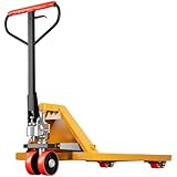 Klappbarer Palettenhubwagen, Standard-Hand Palettenhubwagen, Industrie-Palettenhubwagen, Tandem-Gabelrollen, Palettenhubwagen (Yellow 68.5cm)
