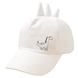 ETHZZLE Baseballkappe Verstellbar aus Baumwolle mit Dinosaurier Motiv Cartoon Schirmmütze für Jungen und Mädchen Outdoor Sonnenhut Weiß