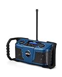 UEME Baustellenradio DAB+ DAB FM Radio, Digitalradio mit Bluetooth und Wecker und Dimmer, Robustes DAB Plus Radios DB-322 (Blau)