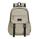 IQYU Fahrrad Rucksäcke Herren Wasserdicht College Laptop Rucksack Männer und Frauen 15,6 Schule Junior High School Schultasche Teenager Mädchen Anti Reise Rucksack Casual (Khaki, One Size)