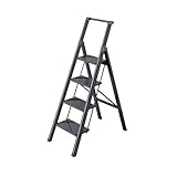 Vorratskammer Verdickte 4/5-Stufen-Kleintreppe aus Aluminiumlegierung for den Innenbereich, zusammenklappbare Teleskop-Multifunktionsleiter Perfekt für Küche & Haushalt(Mittel)
