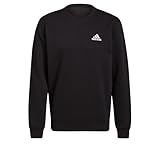 adidas Herren Feelcozy Essentials Fleece Sweatshirt , Black / White, L