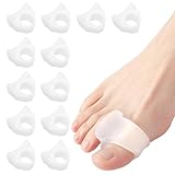 IKKAB Gel Zehenspreizer,12 pcs Zehentrenner Silikon zehenspreizer Hallux Kleiner Zeh,Toe Spreader Separatoren, für Hammertoes Bunions Überlappende Zehen Reibung, Druck und Schmerzlinderung