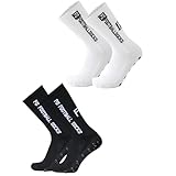 Miayical Fußballsocken für Herren Damen, Sportsocken, 39-46 Rutschfeste Sportsocken, für Fussball Basketball Laufen Radfahren Marathon（Schwarz+Weiß）