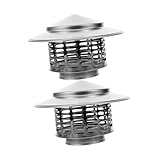 DIYEAH 2 Stück Edelstahl Kaminabdeckung Regenfeste Schornsteinkappe Kegelförmiger Wetterschutz Für Holzofen Gartenkamin Wind Schneeschutz Robust Langlebig