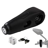 Lenkerschloss für Motorrad – robuste Sicherheitsgriffverriegelung mit Signalton, kompaktes Endsystem | Fahrradlenkung für Garage, Parkplatz, Verkehr