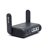 GL.iNet AXT1800 (Slate AX) Mobile Reise-Router, WiFi 6 Router, VPN Mobiler WLAN Router Mobil, Pocket WiFi, 3 x Gigacube Port, Travel WLAN Access Point for Glasfaser Modem, Openwrt/Wireguard/Home