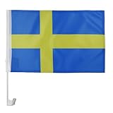 AZ FLAG - Autofahne Schweden - 45x30 cm - Schwedische Autoflagge 30 x 45 Cm - Auto Flaggen