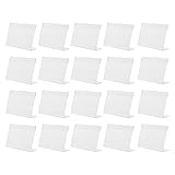 KICHOUSE 20 Stück Transparente Acryl Preisschildhalter 12X8cm Schräger L Förmiger Thekenaufsteller aus Robustem Acrylglas für Preisauszeichnung Im Einzelhandel und Supermarkt