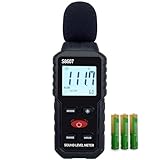Schallpegelmessgerät,Digital Tragbare Schallpegelmesser 30dB bis 130dB mit LCD-Display A/C Gewichtet für Heimwerkstätten, Schwarz
