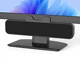 Inwa 10W PC Lautsprecher, USB Monitor Speaker mit Clip-On, HD Stereo Sound, Clip per 0.1-1.1’Monitor, USB A/C für PC, Laptop, Desktop, Plug and Play(Schwarz, Akustikstoff)