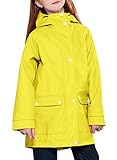 maoo garden Mädchen Regenjacken Kinder wasserdichter Regenmantel leichtes Blumenfutter Frühling Windbreaker gelb 13-14Y