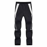 Reflektierende Reithose für Herren aus Fleece für den Außenbereich im Herbst und Winter Outdoorhose Herren Winter (Black, XXL)