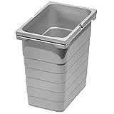 eins2vier Abfallsammler Höhe: 310 mm Volumen 8 Liter 153 x 230 mm alugrau 5050 Mülleimer Abfalleimer Abfalltrenner von SOTECH