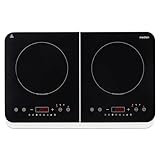 MEDION Doppel-Induktionskochplatte, 3500 Watt, Zwei Kochplatten, 10 Temperaturstufen, LED Display, MD18493, schwarz