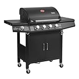 TAINO RED 4+1 Gasgrill Modell 2019 Grillwagen BBQ Edelstahl-Brenner Gas-Grill schwarz - wahlweise Zubehör (RED 4+1)