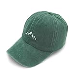 YULOONG Vintage Baseball Cap Mens Berggipfel Peak Stickerei Baseball Hüte Klassische Gewaschene Baumwolle Dad Cap Frauen Outdoor Sport Cap Einstellbar Grün