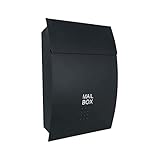 IGZVMBO Briefkästen Outdoor Briefkasten Briefkasten für Außen Eleganz Wandmontage Verzinkter Stahl Abschließbar Wetterfest Briefkasten Dekorativef Mailbox Schwarz