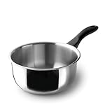 Lacor - 31216 - Garinox Gerader Topf, Edelstahl, glänzend poliert, ergonomischer Bakelitgriff, 1,5 Liter, Induktionsgeeignet, Nicht backofenfest, spülmaschinenfest, Ø16cm