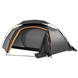 Outsunny 1-2 Mann Campingzelt, Kuppelzelt mit abnehmbarem Regenschutz und Aluminiumrahmen, 2000 mm wasserdicht, tragbar mit Tasche, für Angeln, Wandern, Festival, Dunkelgrau