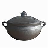 Schwarzer Schmortopf, Eintopf, Haushalts-Gas-Suppentopf, Eintopf, grober Sandton, Gasherd (D 33 x 20 x 15 cm)
