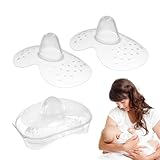 Stillhütchen, Inklusive 2 Brusthütchen und 1 Etui, Extra weiche Brusthütchen, zum Schutz beim Stillen, Für Maximalen Hautkontakt Zwischen Mutter Und Kind
