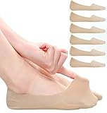 ILovDaisy Füßlinge Damen 35-38 Sneaker Socken, Unsichtbare Füsslinge Sneakersocken No Show Ballerina Damensocken Nylon Loafer Socken, Hautfarbe, 6 Paar