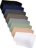 Bencailor 8 Stück Bandeau BHS für Damen, Trägerlose BHS Ungepolsterte Bandeau Tops Dehnbare Nahtlose Bralette (Frische Farben, S)
