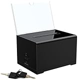 YANGUN Spendenbox Abschließbar, Acrylspendenbox mit Schlüssel, 16x12x10 cm Losbox Acryl, Abschließbare Spendenbox, Wahlurne, Vorschlagsbox, für Kommentare, Visitenkarten, Abstimmungen, Gewinnspiele