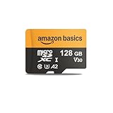 Amazon Basics MicroSDXC-Speicherkarte, 128 GB, mit SD-Adapter, A2, U3, 100 MB/s max. Lesegeschwindigkeit, Schwarz