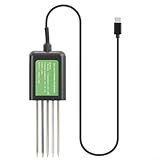 USB Bodensensor 7 in 1 Bodentester mit PH, Temperatur, Luftfeuchtigkeitsmessung, IP68 wasserdichte Sonde für Gartenarbeit, Landschaftsbau und wissenschaftliche Bodenanalyse