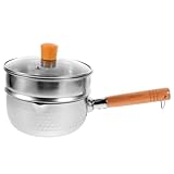 LALADEFIEE Edelstahl Kochtopf mit Dampfkorb und Deckel Kleiner Beschichteter Topf für Vielseitiges Kochen und Dampfgaren Dickbodenfest Spülmaschinengeeignet für Suppen und Beikost