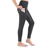 Reithosen Vollbesatz Reithose aus Silikon Anti-Pilling Reitstrumpfhose Damen Reitbekleidung FüR Reitsport(Grey,S)
