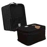 2er Schuhtasche Reise (35 * 26 * 21CM) Schuhbeutel wasserdichte Schuh Speicher Organizer Schuhsack für Trolley Reise Koffer Mit Reiß Verschluss Schuhaufbewahrung schwarz (schwarz)