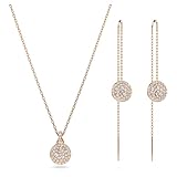 Swarovski Sublima Set, Rosé Vergoldete Halskette und Ohrringe mit Strahlenden Swarovski Kristallen
