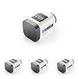 Bosch Smart Home Heizkörperthermostat II [+M], smartes Thermostat, Flexible Nutzung im Bosch Smart Home System oder in herstellerübergreifend in Matter, anthrazit Systemen (Packung mit 4)