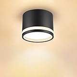 KYOTECH LED Aufbauspot Flach 230V Ø84x65mm Aufputz inkl. 6W GX53 Leuchtmittel Warmweiß 3000K 550LM Decken Aufbaustrahler Rund LED Aufputz Spotleuchte für Badezimmer Esszimmer Korridor