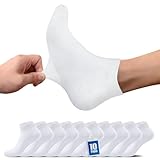 TUUHAW Sneaker Socken Herren 43-46 Damen Sneakersocken Sportsocken Halbsocken Kurze Atmungsaktive Baumwolle Socken Weiß Laufsocken 10paar