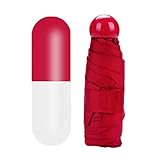 Generisch Regenschirm, Taschenschirme, Kompakter Regenschirm Faltbarer Reise Regenschirm Klein Mit Etui, Uv-Regenschirm (B, One Size)