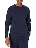 Amazon Essentials Damen-Sweatshirt mit Rundhalsausschnitt und langen Ärmeln (Erhältlich in Übergröße), Marineblau, L