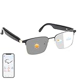 Smart Glasses mit AI-Übersetzer, polarisierte Echtzeit-Übersetzungsbrille, photochrome Linsen mit Simultandolmetschen, Sprachübersetzer für Männer und Frauen, unterstützt über 160 Sprachen (Gold)