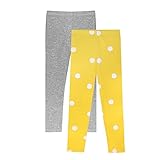 LiKing Kinder Mädchen Leggings Hosen Blumenmuster Stretch aus Baumwolle 4539-A-122/128-2
