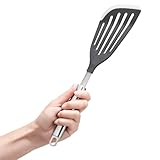SILBERTHAL Fischwender mit Silikon - Ideal für Fisch, Spiegelei, uvm. - Hitzebeständiger Wender - Spülmaschinengeeignet