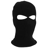 Voarge Gestrickte Skimaske Winter Sturmhaube mit 2 Löchern Ski Gesichtsabdeckung für Winter, Outdoor, Sport