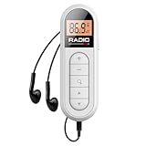 Sarngk Mini-FM-Radio 300mAh Wiederaufladbarer Tragbarer 76-108MHz Radio mit Hintergrundbeleuchtetem LCD-Display, Kabelgebundenen 3,5mm-Kopfhörern, Strapazierfähiger Feinarbeit
