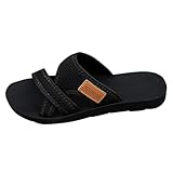 BMKKTOP sandalen damen 43 zehentrenner weiß leder gummi pantoletten hausschuhe für sandaletten flach sportlich geschlossen sommer clogs mit fußbett espadrilles